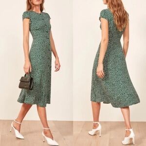Green Floral Reformation Fauna Dress in Size 6